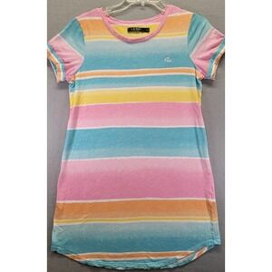 Lauren Ralph Lauren Logo Striped Multicolor Tee‎ Shirt Dress/Gown  Beach Size S